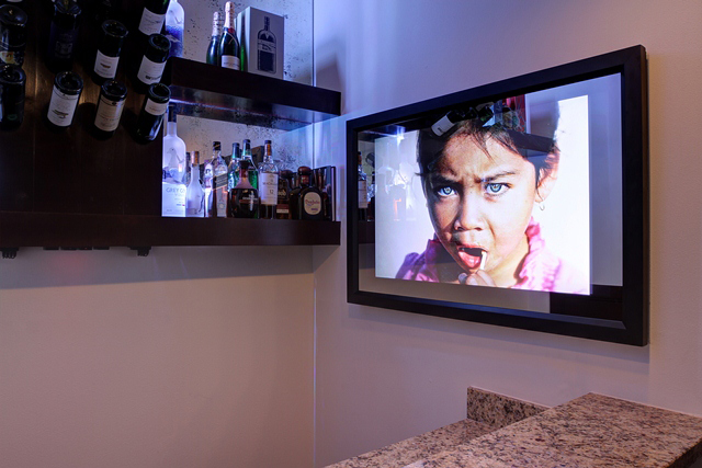 Clearview TV Mirror installed in a bar