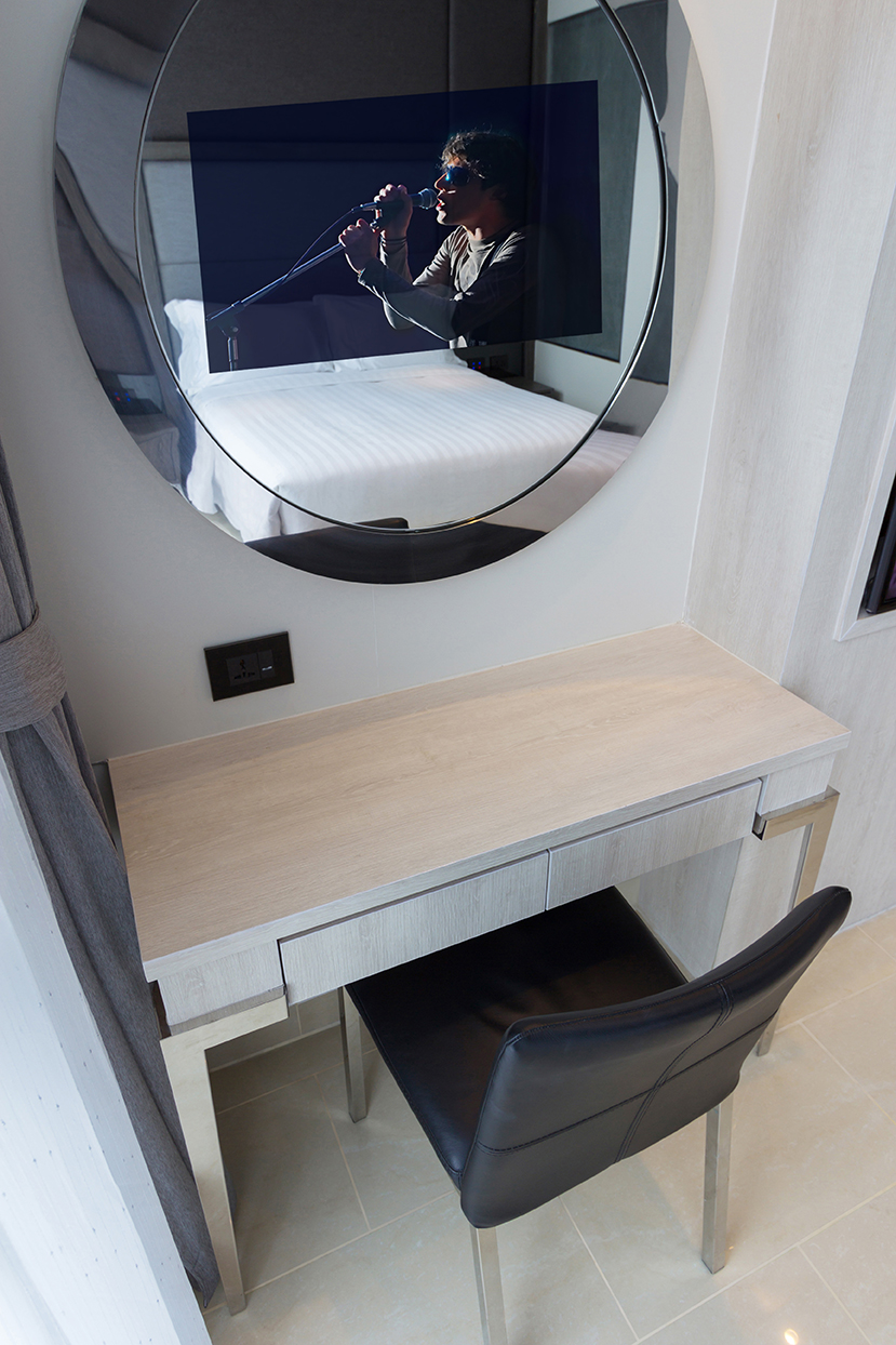 Clearview TV Mirror installed in a makeup room